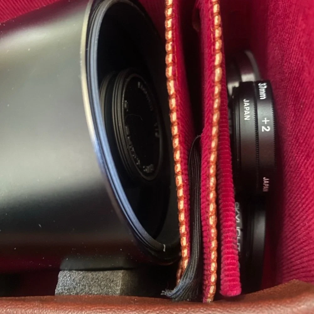 Lenses, Vintage Camera w/Brown Leather Case